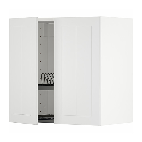 Mueble de cocina blanco METOD, diseño elegante, estante ajustable, soporte para puerta izquierda/derecha.