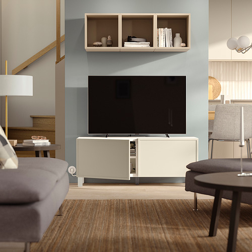BESTÅ, TV bench with doors. 2 of 5 open dialog