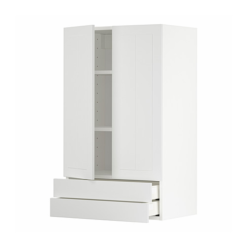Mueble de cocina METOD blanco con cajones, diseño moderno, estantes ajustables.