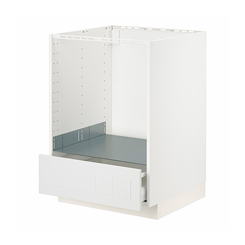 Mueble de cocina METOD blanco, frente abierto, diseño minimalista moderno, blanco.