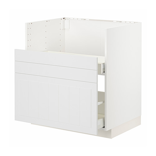 Mueble de cocina IKEA METOD blanco, cuadrado, moderno, liso, tiradores minimalistas