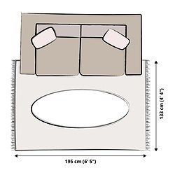 Measurement Illustration - STOENSE rug, low pile