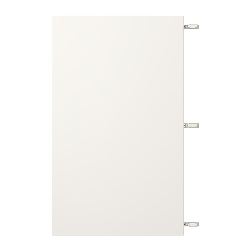 Puerta de armario VEDDINGE blanca con bisagras de níquel.