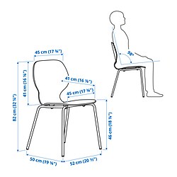 Ilustración de medidas - SKÅLSTA silla