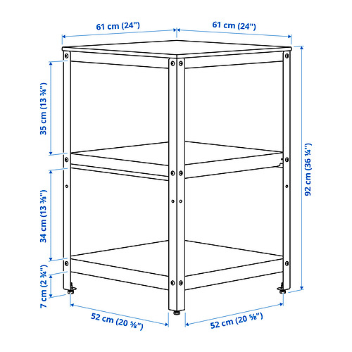 Ilustración con medidas del producto: GRILLSKÄR.