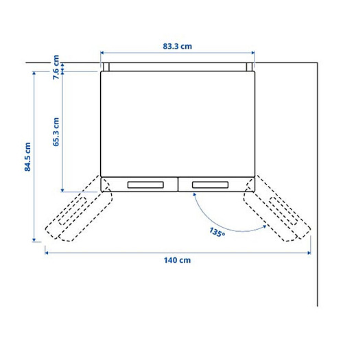 RIBBENÅS, French door fridge/freezer. 10 of 12 open dialog