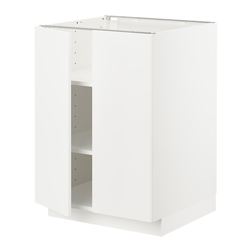 Mueble de cocina METOD blanco, forma cuadrada, diseño liso, marco robusto, estantes ajustables.