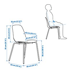 Ilustración de medidas - SKÅLSTA silla