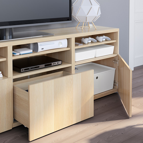 BESTÅ, TV storage combination with drawer runner, soft-closing. 8 of 12 open dialog