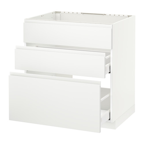 Mueble de cocina METOD blanco, 3 cajones