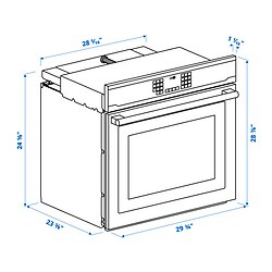 Ilustración de medidas - VASKARBO horno pared convección+autolimpieza