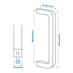 Measurement Illustration - BORGHAMN handle