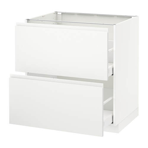 Un mueble de cocina METOD blanco con dos cajones.
