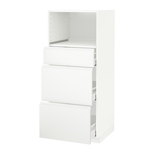 METOD, high cabinet/3 drawers f microwave. 2 of 2 open dialog