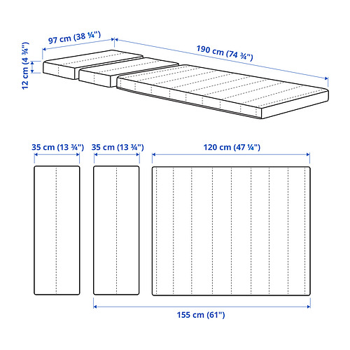 INNERLIG, colchón de resortes cama extensible. 6 de 6 open dialog