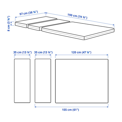 PLUTTEN, colchón espuma cama extensible 7 de 7 open dialog