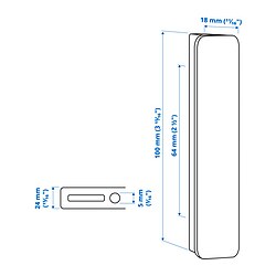 Measurement Illustration - HACKÅS handle