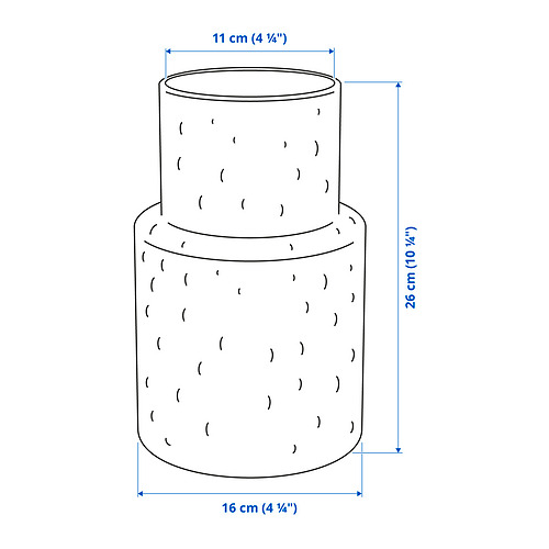 Ilustración con medidas del producto: KONSTFULL.