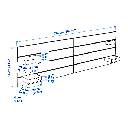 Ilustración con medidas del producto: NORDLI.