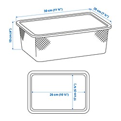 Measurement Illustration - TROFAST mesh storage box