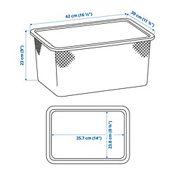 Measurement Illustration - TROFAST mesh storage box