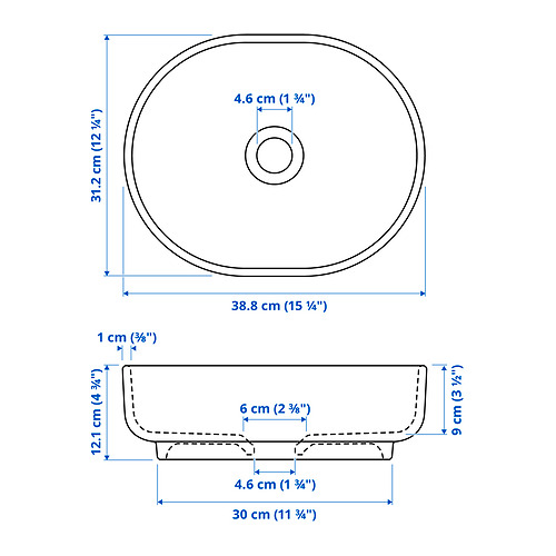VINDELÄLVEN, countertop sink. 4 of 4 open dialog