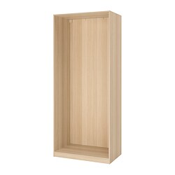 PAX, wardrobe frame, White stained oak effect