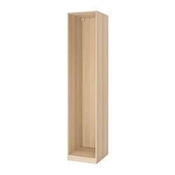 PAX, wardrobe frame, White stained oak effect