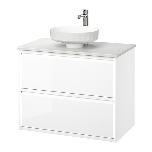 ÄNGSJÖN / LERSJÖN, Bathroom vanity with sink & faucet. 1 of 8 open dialog