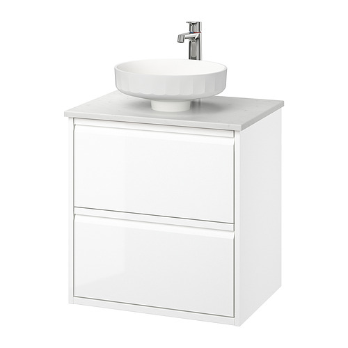 ÄNGSJÖN / LERSJÖN, Bathroom vanity with sink & faucet. 1 of 8 open dialog