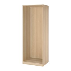 PAX, wardrobe frame, White stained oak effect