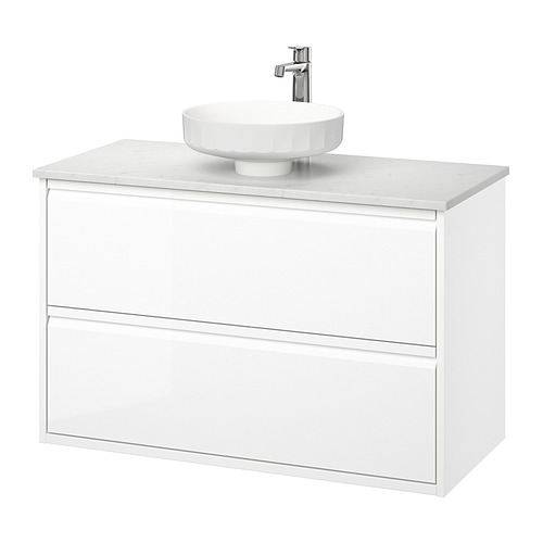 ÄNGSJÖN / LERSJÖN, Bathroom vanity with sink & faucet. 1 of 8 open dialog