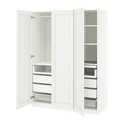 PAX/KAMMARTORP/GRIMO, wardrobe combination, GULLABERG white