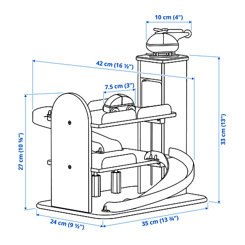 Ilustración con medidas del producto: LILLABO.