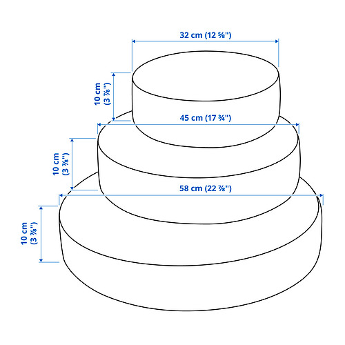 GREJSIMOJS, floor cushion, set of 3. 3 of 8 open dialog