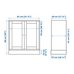 Ilustración de medidas - HAVSTA armario con plinto