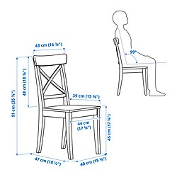 Ilustración de medidas - ROSENTORP silla