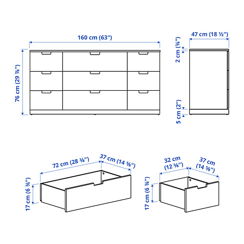NORDLI, Chest of 9 drawers. 5 of 5 open dialog