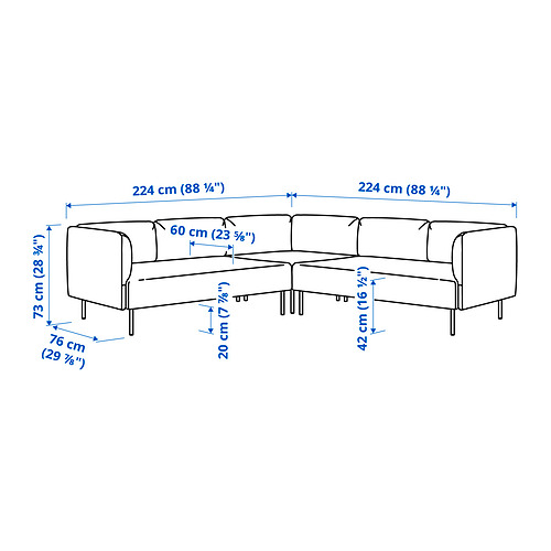LILLEHEM, 4-seat modular corner sofa. 6 of 6 open dialog