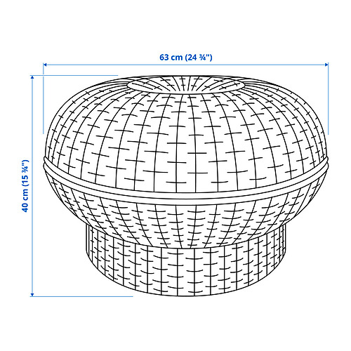 Measurement Illustration - IKEA PS 2026 ottoman with storage