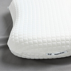 NORDSTÅLÖRT almohada ergonónica, de lado/boca arriba