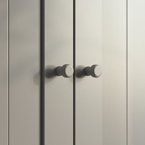 Puerta GULLABERG gris con pomos esféricos, diseño moderno, acabado en pintura acrílica.