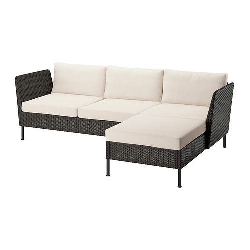 VITTSKÄR, 3-seat sofa with chaise longue outdoor with armrests. 1 of 4 open dialog