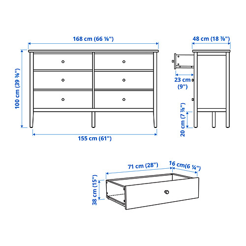 GULLABERG, gavetero de 6 cajones. 6 de 6 open dialog