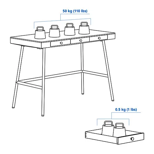 IKEA Santo Domingo - LILLÅSEN desk, bamboo, 19 1/4 