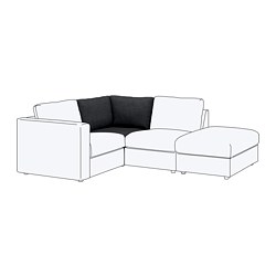 FINNALA, corner section, Tallmyra black / gray
