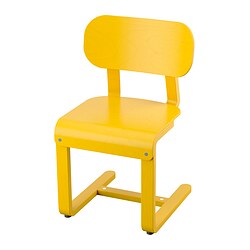 LYCKAN, silla, Amarillo / chapa de abedul