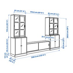 Measurement Illustration - TONSTAD TV storage combination
