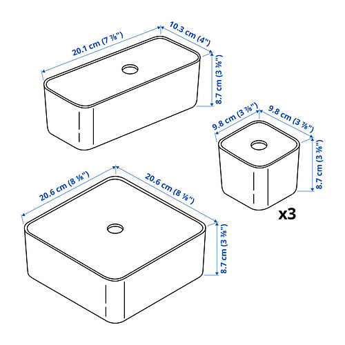 VISSLAÅN, caja con tapa, juego de 5 3 de 3 open dialog