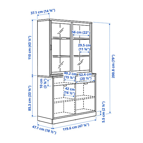TONSTAD, storage with sliding glass doors. 6 of 6 open dialog